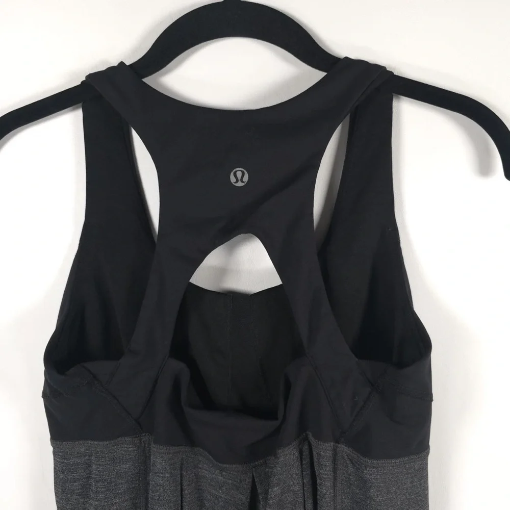 LULULEMON Run Your Heart Out Tank Heathered Black / Black No Size‎ Tag 8